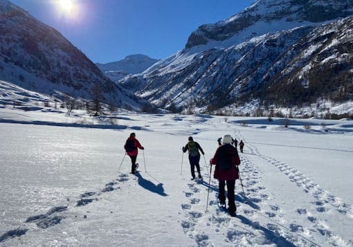 snowshoeing in Prapic in the French Alps 