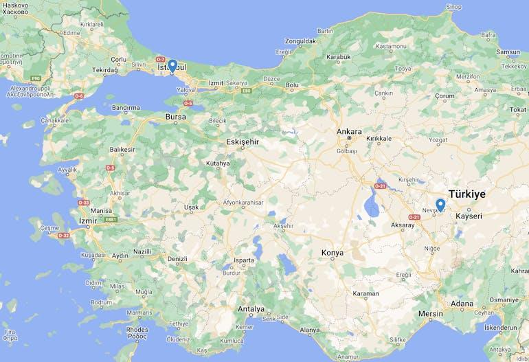 A route map shows the main destinations for the Gems of Turkiye (Turkey) trip, with stops in Istanbul and Cappadocia.