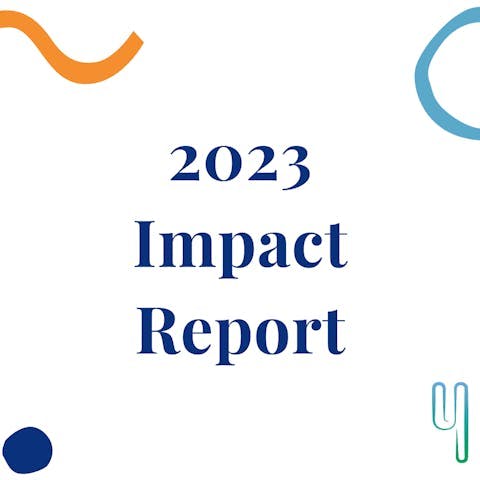 Instagram grid image reading "2023 Impact Report"